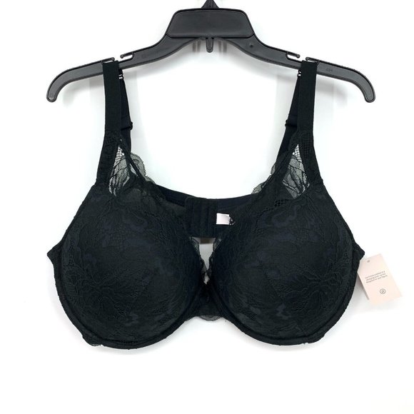 Auden Bra Womens 42DDD Black Sublime Lace Plunge Push-Up Underwire NWT - Picture 2 of 11
